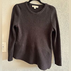 M Michael Kors black sweater with gold side zipper asymmetrical size large
